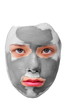Photo: Sad teenager with grey cosmetic mask Sad teenager with grey cosmetic mask