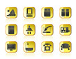 Hotel and motel room facilities icons - vector icon set