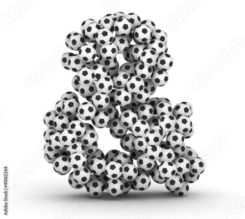 Illustration: Ampersand sign from soccer football balls Ampersand sign from soccer football balls