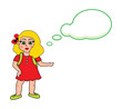 Young girl with speech bubble
