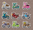 canvas print picture - cartoon motorcycle stickers