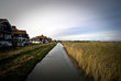 Summerhouses and river Summerhouses and river