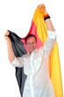 Fussballfan mit Deutschlandfahne Fussballfan mit Deutschlandfahne