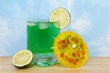 Lime cocktail and umbrella