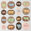 Farm animals market egg and meat labels food vector