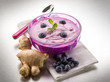 blueberry mousse with yogurt and ginger, healty food blueberry mousse with yogurt and ginger, healty food