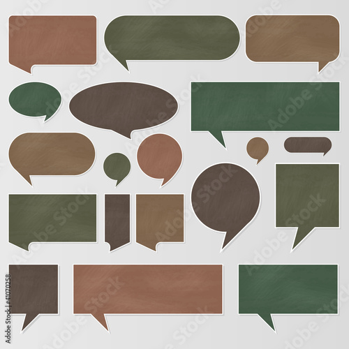 Vector: Chalkboard speech bubbles and balloons vector Chalkboard speech bubbles and balloons vector