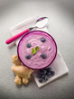 blueberry mousse with yogurt and ginger, healty food blueberry mousse with yogurt and ginger, healty food