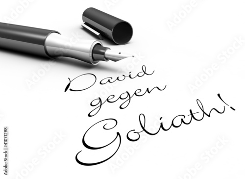 Illustration: David gegen Goliath! - Stift Konzept David gegen Goliath! - Stift Konzept