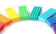 Children bright\ plasticine isolated on white