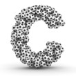 Illustration: Letter C from soccer football balls Letter C from soccer football balls