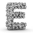 Letter E from soccer football balls