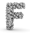 Illustration: Letter F from soccer football balls Letter F from soccer football balls
