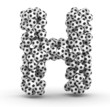 Letter H from soccer football balls