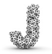 Letter J from soccer football balls
