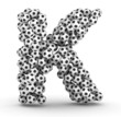 Letter K from soccer football balls
