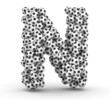 Letter N from soccer football balls
