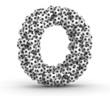 Illustration: Letter O from soccer football balls Letter O from soccer football balls
