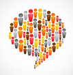 speech bubble with many abstract people speech bubble with many abstract people