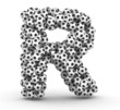 Letter R from soccer football balls