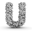 Letter U from soccer football balls