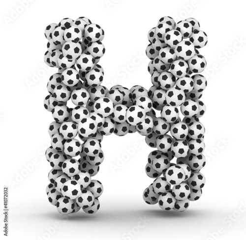 Illustration: Letter H from soccer football balls Letter H from soccer football balls