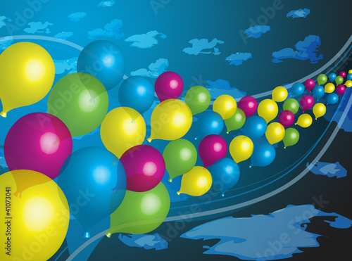 Illustration: Luftballons im Sturm Luftballons im Sturm