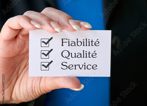 Photo: Fiabilité Qualité Service Fiabilité Qualité Service