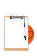 Clipboard and basketball