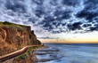 Crépuscule sur la route du Cap Champagne, La Réunion