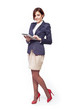 Photo: A full length portrait of a beautiful businesswoman with tablet A full length portrait of a beautiful businesswoman with tablet