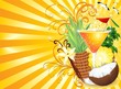 Bibita Tropicale Cocktail Pina Colada Fresh Exotic Drink-Vector Bibita Tropicale Cocktail Pina Colada Fresh Exotic Drink-Vector