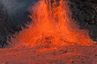 The molten slag flowing