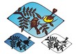 Little birds, in Chinese cut paper style