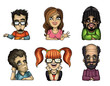 Set of different funny people With the different emotions