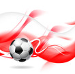 Abstract Illustration Fußball vor der Poland Flagge Abstract Illustration Fußball vor der Poland Flagge
