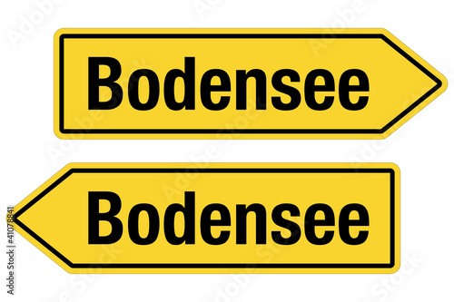 Illustration: 2 Pfeilschilder gelb BODENSEE 2 Pfeilschilder gelb BODENSEE
