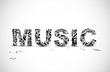 Vector music lettering made from black notes Vector music lettering made from black notes