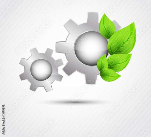 Vector: Gear with leaves Gear with leaves