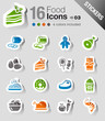 Vector: Stickers - Food Icons Stickers - Food Icons