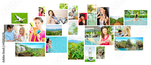 Photo: Set of colorful travel photos Set of colorful travel photos