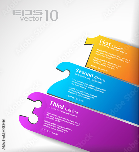 Vector: Paper style labels with 3 choices. Ideal for web usage. Paper style labels with 3 choices. Ideal for web usage.