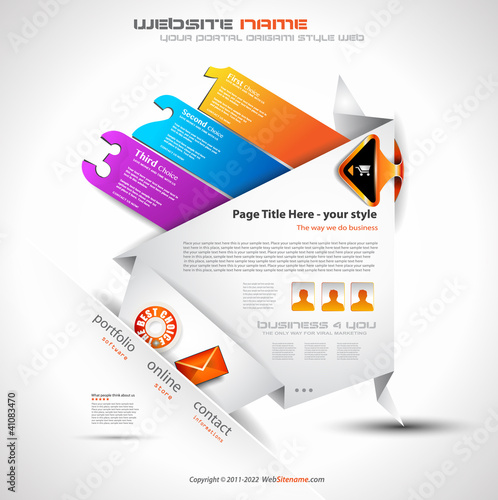 Vector: Origami Website - Elegant Design for Business Presentations Origami Website - Elegant Design for Business Presentations