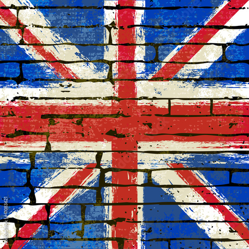 Vector: Union Jack on a Brick Wall Background Union Jack on a Brick Wall Background