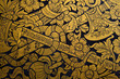 Traditional Thai art of painting on the door of Thai temple. Traditional Thai art of painting on the door of Thai temple.