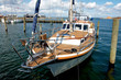 Beautiful classical sail yacht in frontal view