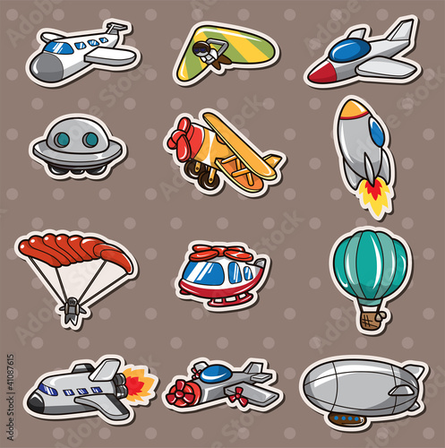 Vector: cartoon airplane stickers cartoon airplane stickers