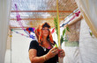 Praying in Sukkah for Jewish Holiday Sukkot