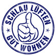 schlau lüften gut wohnen stempel button