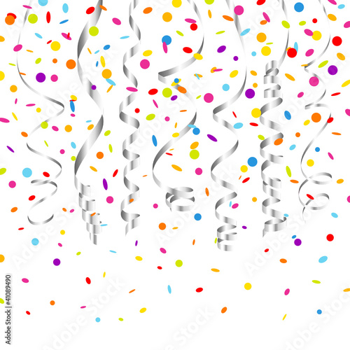 Vector: 7 Streamers & Confetti Silver/Color Mix 7 Streamers & Confetti Silver/Color Mix